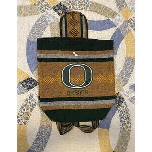 Oregon Ducks Mexican Baja Blanket Backpack Knapsack College Retro Embroidered